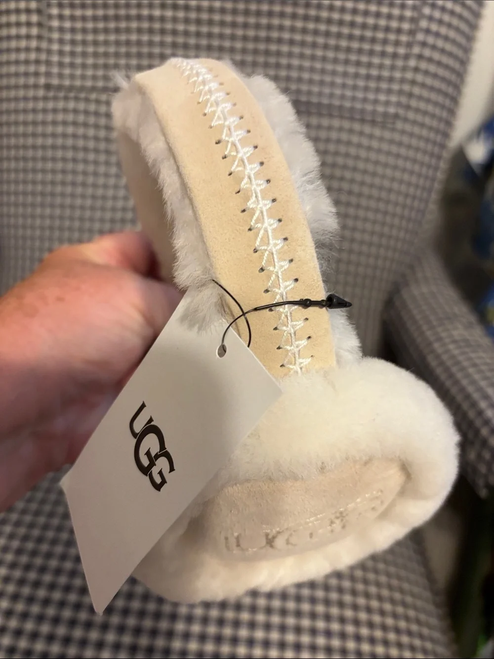 UGG Cream Plush shearling ear muffs